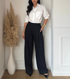 Pantalon a boutons- Noir