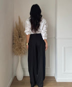 Pantalon a boutons- Noir