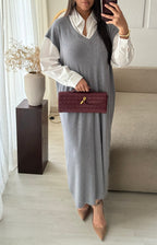 Robe pull chemise- Amaya Gris