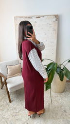 Robe pull chemise Amaya- Bordeaux