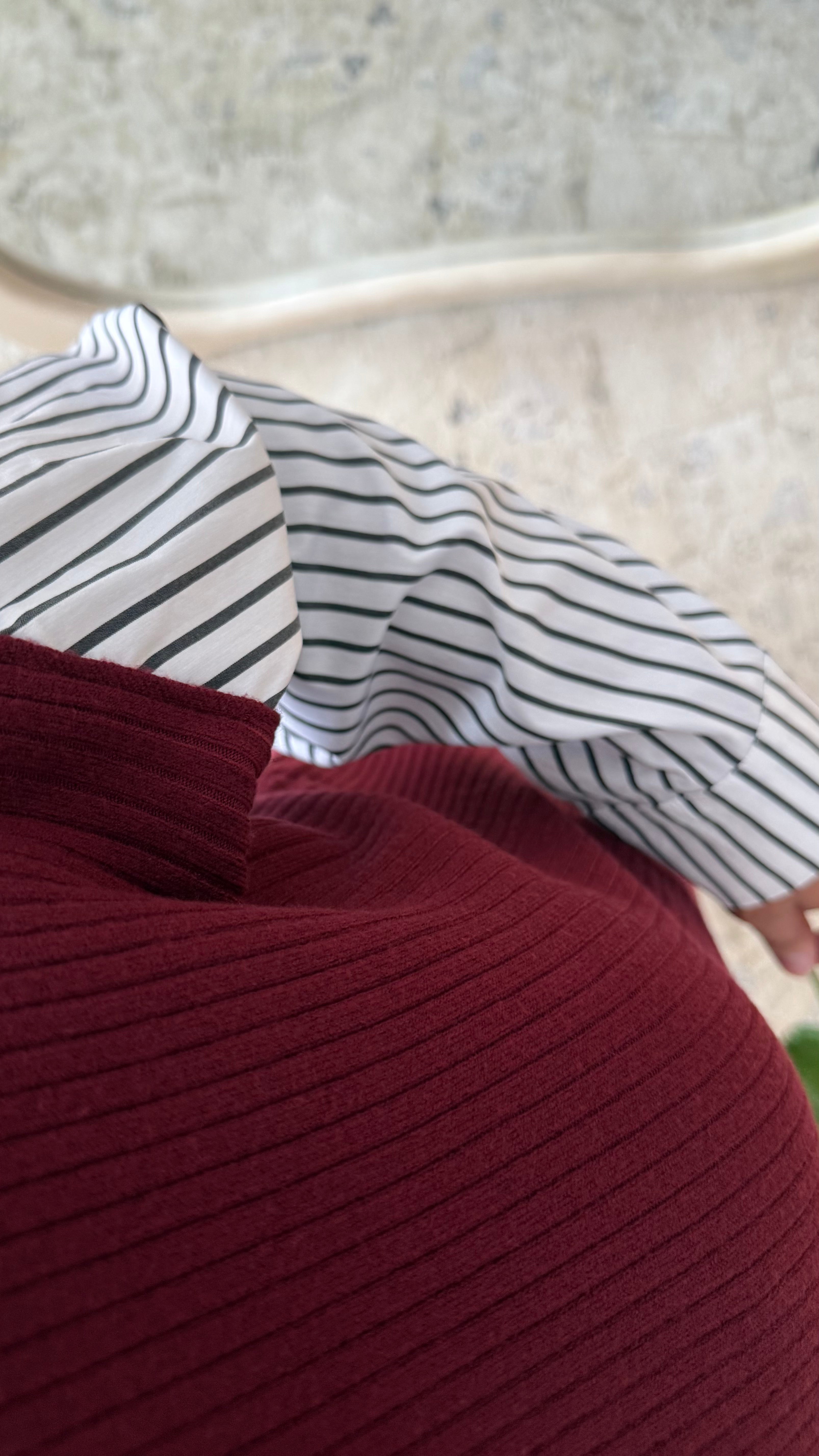 Robe pull chemise Amaya- Bordeaux