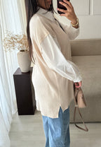 Pull chemise Ama- Beige