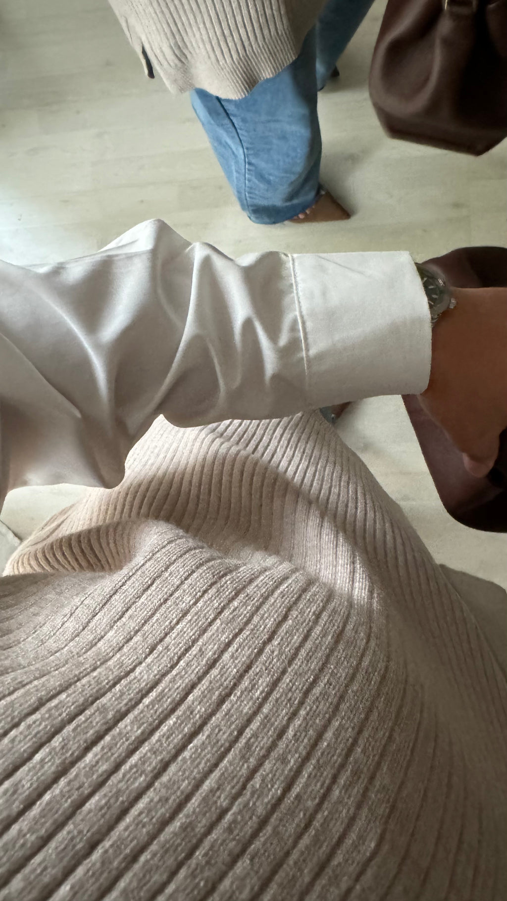 Pull chemise Ama- Taupe