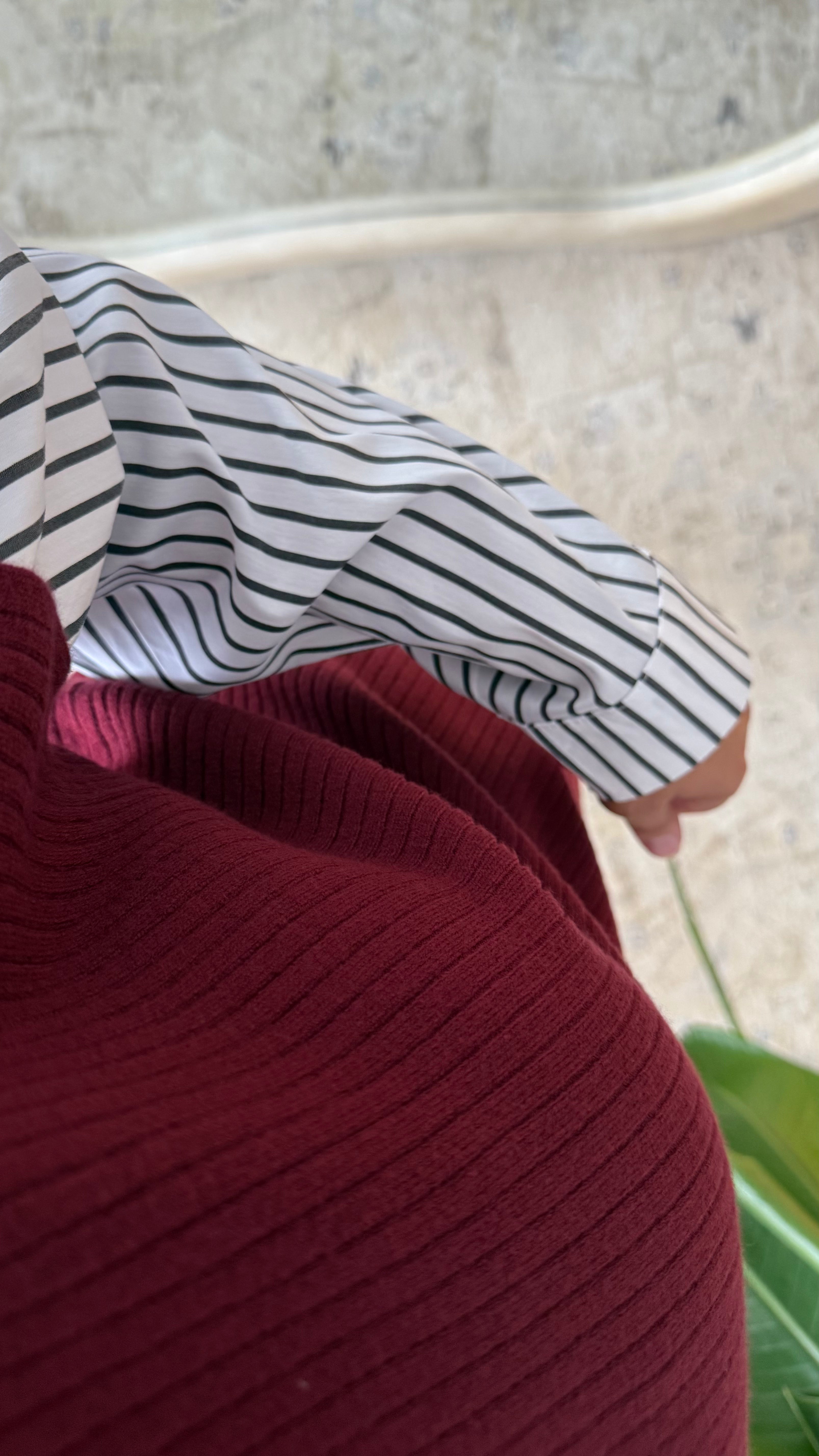 Pull chemise Ama- Bordeaux